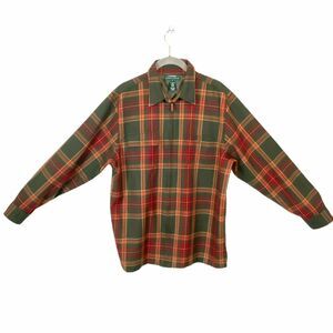 Lauren Ralph Lauren Jacket Plaid Vintage Men's Green Red Tan Full Zip size S